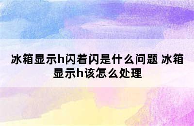 冰箱显示h闪着闪是什么问题 冰箱显示h该怎么处理